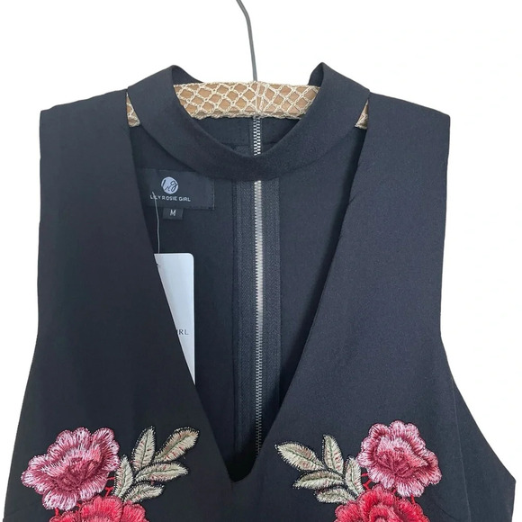 LILY ROSIE GIRL Womens Sexy V-Neck Sleeveless Romper Halter Floral Print - Picture 4 of 7